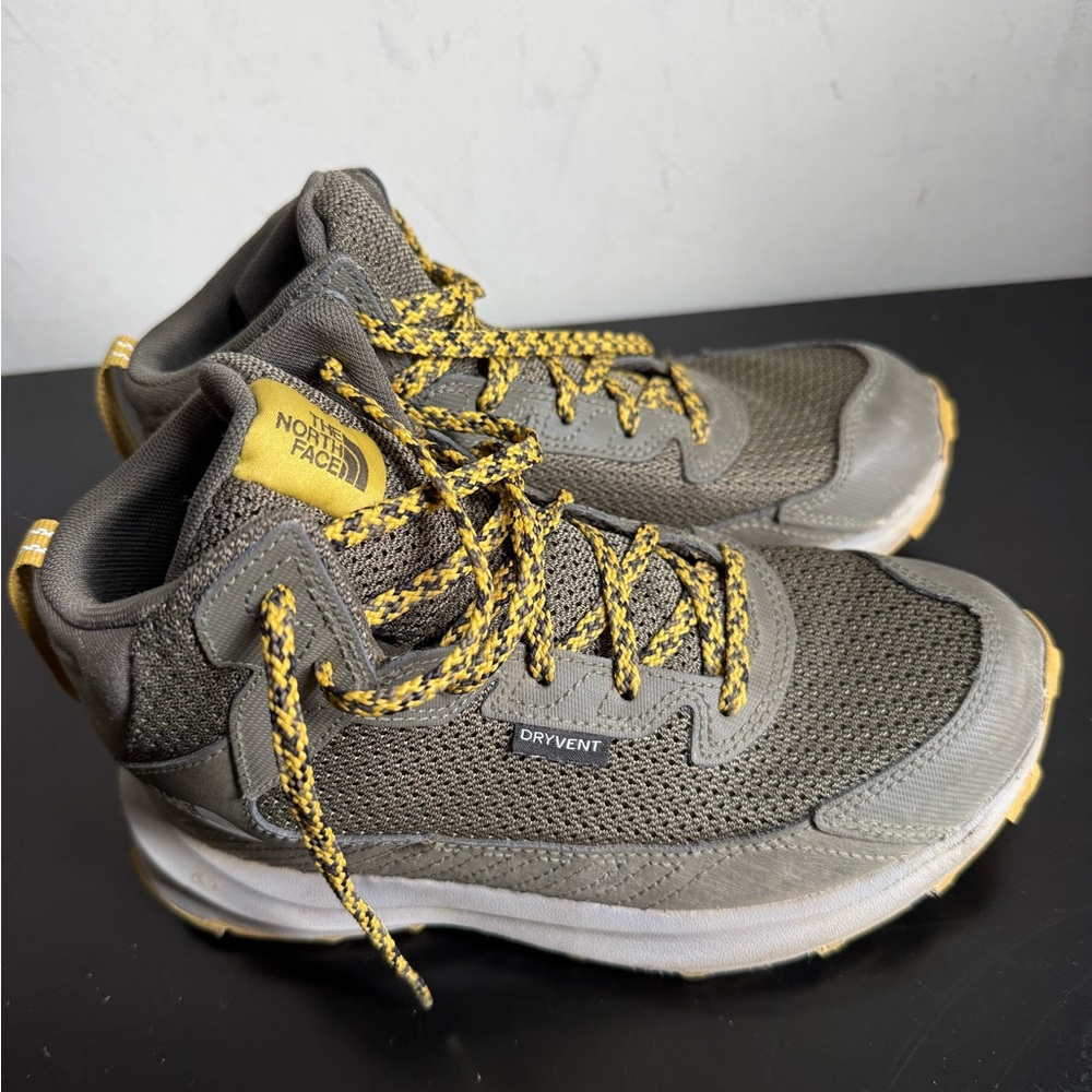 The North Face Grey and Yellow kids Hiking Boots